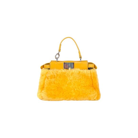 Fendi Mini Peekaboo Faux Fur Two-Way Bag - Picture 1 of 8